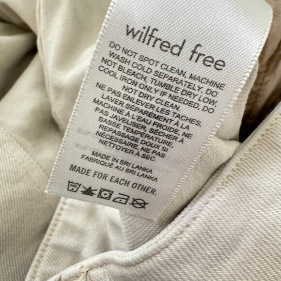 Wilfred Free Modern Cargo Pants Womens Size 6 Ivory High Waisted Twill Straight - Picture 7 of 14